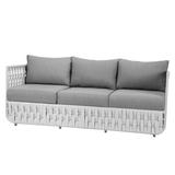 Source Furniture Scorpio Outdoor Sofa w/ Cushion Metal/Olefin Fabric Included/Rust - Resistant Metal in Gray/White | 28 H x 82 W x 31 D in | Wayfair