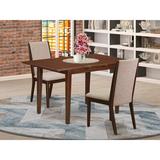 Red Barrel Studio® Aborn Butterfly Leaf Rubberwood Solid Wood Dining Set Wood/Upholstered in Brown | 30 H in | Wayfair