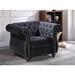 Chesterfield Chair - House of Hampton® Feltner 40.6" Wide Tufted Velvet Chesterfield Chair Wood/Velvet in Black | Wayfair