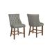 Red Barrel Studio® Ahjah Tufted Linen Side Chair Counter Height Upholstered/Fabric in Gray | 41 H x 22.5 W x 19 D in | Wayfair