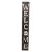 Gracie Oaks Coaldale Paw Print Welcome Sign Wood in White | 36 H x 5.5 W x 1 D in | Wayfair 43B102161EE949A5B7913017A1CD3A4B