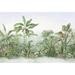 Bayou Breeze Catalano Peel & Stick Natural Jungle Painting Landscape Wallpaper Vinyl in Green/White | 55 W in | Wayfair