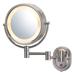 Ebern Designs Ake Modern & Contemporary Magnifying Lighted Makeup/Shaving Mirror Metal in Gray | 8 H x 8 W x 14 D in | Wayfair SYPL3571 42616112