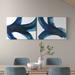 Wade Logan® On the Move I/II by Karen Moehr - 2 Piece Wrapped Canvas Painting Print Set Metal in Blue/White | 12 H x 32 W x 1.5 D in | Wayfair