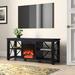 Hazelip TV Stand for TVs up to 65" w/ Electric Fireplace Included Metal in Black Laurel Foundry Modern Farmhouse® | 24 H in | Wayfair