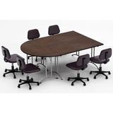 Inbox Zero Aceion Half-Round Conference Table Wood/Metal in Brown | 30 H x 96 W x 60 D in | Wayfair 2957