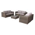 Joss & Main Anden Rattan Wicker Fully Assembled 6 Person Seating Group w/ Cushion in Gray | Outdoor Furniture | Wayfair ROHE2766 40650020