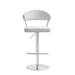 Wrought Studio™ Nazife Swivel Adjustable Height Stool Upholstered/Metal in White | 20 W x 22 D in | Wayfair 42A175319E924855A7BE66E0588D4BB4
