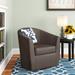 Barrel Chair - Andover Mills™ Hanshaw 30.5Cm Wide Swivel Barrel Chair Fabric in Brown | 30 H x 30.5 W x 27 D in | Wayfair