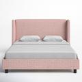 Joss & Main Tilly Upholstered Low Profile Platform Bed Polyester in Pink/White | 47 H x 81 W x 85 D in | Wayfair BAD897AFF00E4DFE8C49239C1DA2CF26