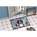 The Holiday Aisle® Dartanna Winter Holiday Bernese Mountain Dog Non-Slip Outdoor Door Mat Synthetics | Rectangle 1'6" x 2'3" | Wayfair