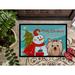 The Holiday Aisle® Marlise Snowman w/ Yorkie Yorkshire Terrier Non-Slip Outdoor Door Mat Synthetics | 18 W x 27 D in | Wayfair