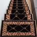 Black/Brown 0.3 x 8.5 W in Stair Treads - Bloomsbury Market Alaray Fleur De Lis Design Slip Resistant Stair Tread Nylon | 0.3 H x 8.5 W in | Wayfair