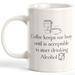 Trinx Coffee Keeps Me Busy Until Is Acceptable to Start Drinking Alcohol Coffee Mug in Black/Brown/White | 4 H in | Wayfair