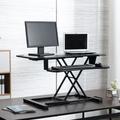 Inbox Zero Height Adjustable Standing Desk Converter Metal in Black | 20.5 H x 32 W x 25.6 D in | Wayfair 825E0248FEEB4699AE5E99070D96D91C