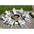 Three Posts™ Hartington 16 Piece Plastic/Resin Adirondack Chair w/ Ottoman & Table Wood in Black/Brown | 35 H x 29 W x 36 D in | Wayfair