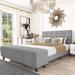 Corrigan Studio® Lynell Queen Tufted Upholstered Low Profile Storage Bed Wood in Gray | 44 H x 65 W x 98 D in | Wayfair