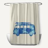 Harriet Bee Wally Single Shower Curtain Polyester in Blue/Brown | 73 H x 70 W in | Wayfair 9B52FAD26F3B485AA34B29DA4BEEBA71