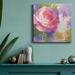 House of Hampton® Margot's Rose I - Wrapped Canvas Painting Print Canvas, Solid Wood in Green/Indigo/Pink | 10" H x 10" W x 1.5" D | Wayfair