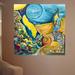 Wallhogs Yosi Amir II Wall Decal Canvas/Fabric in Blue/Yellow | 24 H x 24 W in | Wayfair yosi2-t24