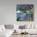 Winston Porter 'Cassowary In The Rainforest' Acrylic Painting Print on Wrapped Canvas in Blue/Brown/Green | 14 H x 14 W x 2 D in | Wayfair