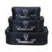 WaldImports 3 Piece Decorative Suitcase Set Wood in Black | 3.5 H x 9.5 W x 11.5 D in | Wayfair 0727/BLK