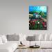 Winston Porter 'Poppy Field Cottage' Acrylic Painting Print on Wrapped Canvas in Black/Green/Blue Canvas | 19 H x 14 W x 2 D in | Wayfair