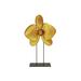 Worlds Away Orchid Sculpture Wall Décor Metal in Gray/Yellow | 12 H x 12 W x 4 D in | Wayfair ORCHID G12