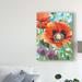 Winston Porter 'Vivid Poppies II' Acrylic Painting Print on Wrapped Canvas in Blue/Green/Red | 19 H x 14 W x 2 D in | Wayfair