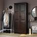 Winston Porter Primm Flexible 100% Solid Wood 2-door Wardrobe Armoire w/ Lock Wood in Brown | 72 H x 31.5 W x 21 D in | Wayfair