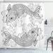 World Menagerie Guedira Asian Traditional Koi Fish Pattern w/ Ethnic Embellished Ornaments Culture Image Single Shower Curtain | Wayfair