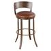 Winston Porter Patricia Swivel Bar & Counter Stool Upholstered/Metal in Black/Brown | 30 H x 16.5 W x 16.5 D in | Wayfair