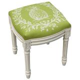 123 Creations Pineapple Solid Wood Vanity Stool Linen/Wood/Upholstered in Green/Brown | 19 H x 16 W x 15 D in | Wayfair CS066WFSCH