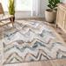 White 63 x 0.4 in Area Rug - Well Woven Rodeo Pagosa Contemporary Chevron Distressed Power Loom Beige Area Rug | 63 W x 0.4 D in | Wayfair RO-252-5