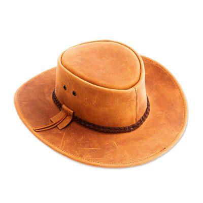 Cattleman Ranger,'Golden Tan Men's Leather Hat'