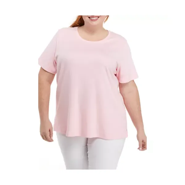 kim-rogers®-womens-plus-size-short-sleeve-cotton-t-shirt,-pink,-4x/