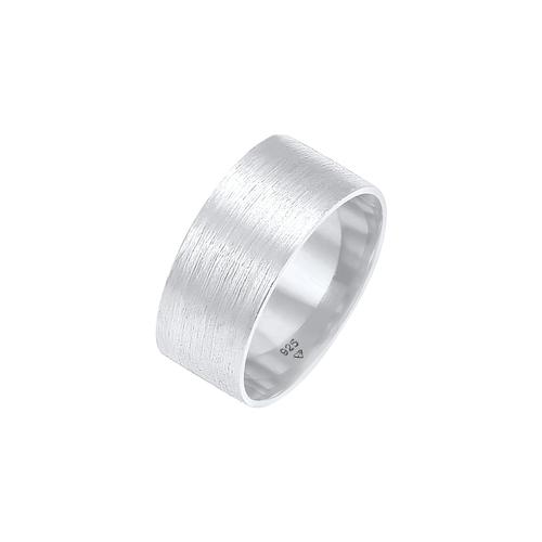 Elli - Bandring Breit Matt Gebürstet Basic 925 Silber Ringe 1 ct Damen