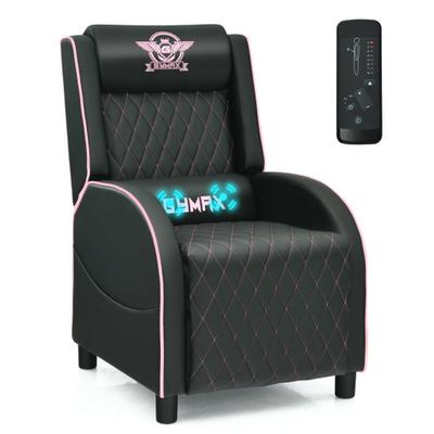 Costway Massage Gaming Recliner Chair with Headres...