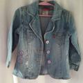 Levi's Jackets & Coats | Levis Girls Trucker Jacket 4 Blue Denim Embroidere | Color: Blue | Size: 4g