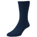 6 Pair Pack Of Hj Hall Hj90 Wool Rich Softop Wider Loose Top Non Elastic Socks 11-13 Dark Navy