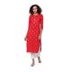 Kurti for Women Printed long Straight Ethnic Kurta Top Tunic Party Wear Kurta for Women Dress - red - Large