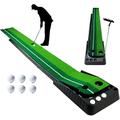 jxgzyy Golf Putting Mat Auto Ball Return Golf Putting Trainer With 6 Free Balls Golf Training Aid 300x40cm Golf Practice Mat Golf Putting Green, For Home Office Indoor Outdoor