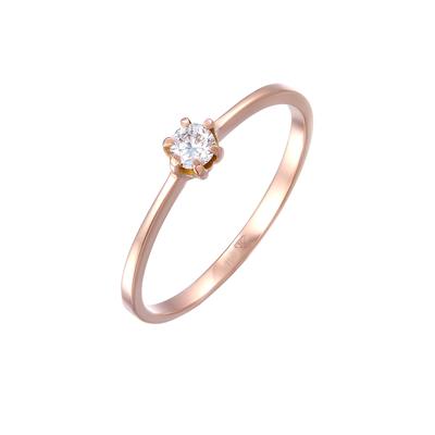 Elli DIAMONDS - Solitär Verlobung Diamant (0.11 ct.) 750 Roségold Ringe Damen