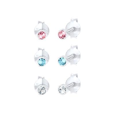 Elli Kids Basic Kristalle 3er Set 925 Silber OneSize Damen Image
