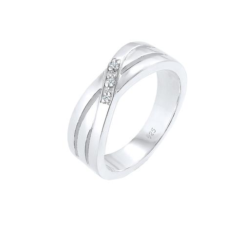 Elli DIAMONDS - Cross Over Verlobung Diamant 0.015 ct. 925 Silber Ringe 1 ct Damen