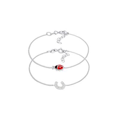 Elli Kinder Marienkäfer Hufeisen 2er Set 925 Silber 14 Damen Image