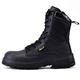 Safeyear S3 Military Mens Work Boots,Black Heavy Duty Combat Army Safety Boots, 4E Wide Fit Steel Toe Cap, Waterproof Genuine Leather, Lace Up Site Tactical Police Security, Ankle Zip Side Size UK 11