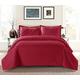 Prime Linen Quilted Bedspread Embossed Pattern Comforter Coverlet Bedding Set Bed Throw With 2 Pillow Shams (Ruffle Red, Super King)