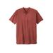 Men's Big & Tall Boulder Creek® Heavyweight Longer-Length Short-Sleeve Henley Shirt by Boulder Creek in Desert Red (Size 4XL)