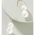 Anthropologie Jewelry | Anthropologie | Couplet Freshwater Pearl Earrings | Color: Gold/White | Size: Os